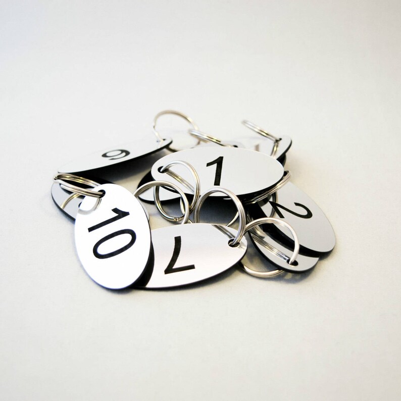 20 Oval Shaped Numbered Key Tags Key Fobs for Home Custom Etsy