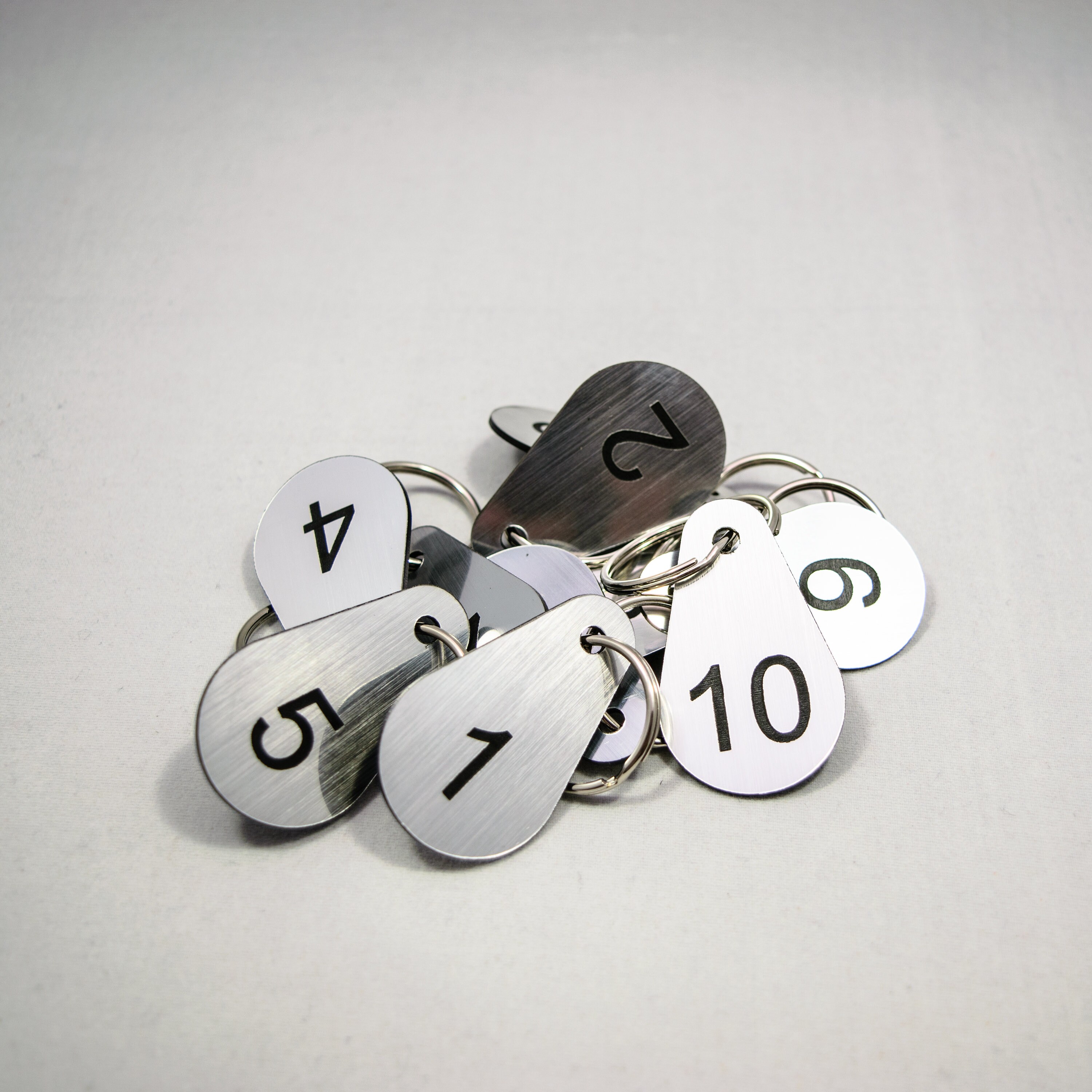 10 Drop Shaped Numbered Key Tags Key Fobs for Home Custom Etsy