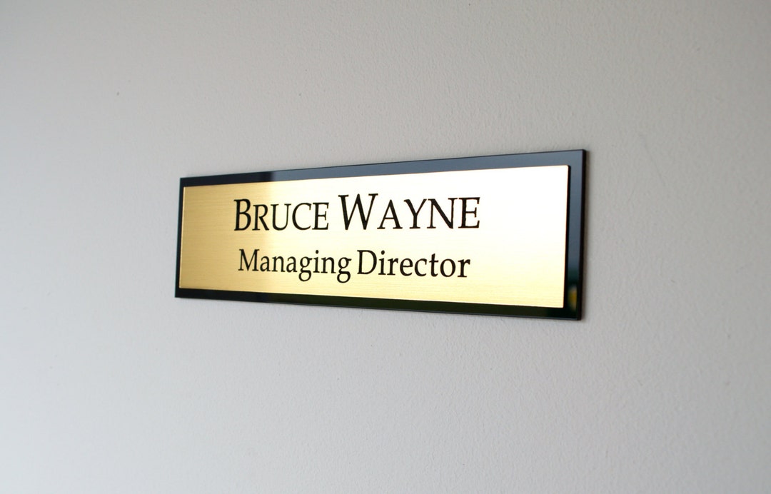 Executive Personalised Door Plate, Custom Engraved, Wall Plate, Office