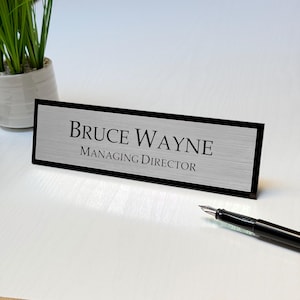 Personalised Desk Name Plate, Custom Engraved Desk Sign, Office Plaque, Executive Office Sign.