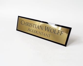 Personalised Desk Name Plate, Custom Sign, Executive Office Sign.