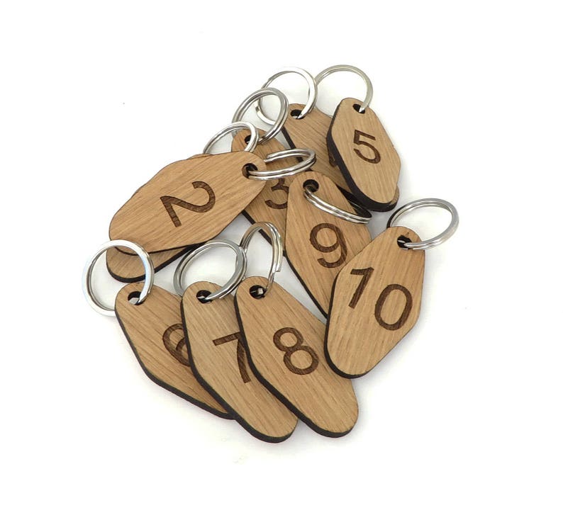 Club keychain Home Oak Veneer School 50 Wooden Numbered Key Fobs Locker Room For Hotel Key Tags