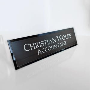 Personalised Desk Name Plate, Custom Engraved Desk Sign, Plaque, Executive Office Plaque