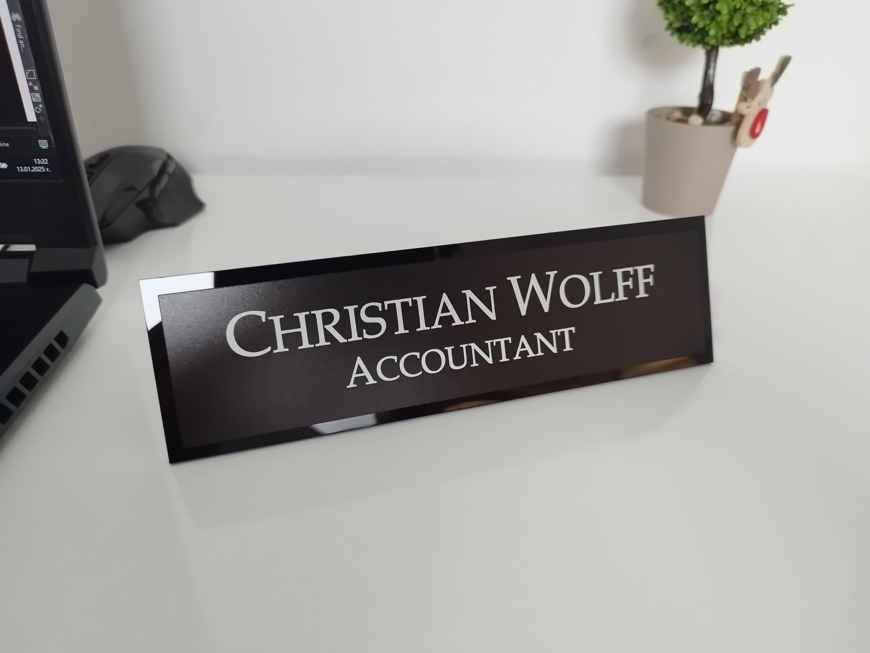 Personalised Desk Name Plate, Custom Engraved Desk Sign, Office Plaque ...