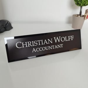 Personalised Desk Name Plate, Custom Engraved Desk Sign, Plaque, Office Sign.