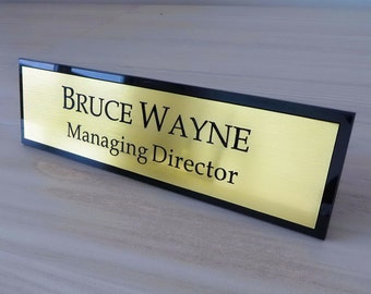 Personalised Desk Name Plate, Custom Engraved Desk Sign, Plaque, Executive Office Plaque