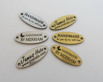 150 Product Tags, 1.5'' x 0.6'', Handmade Labels for Clothing, Custom Laser Engraved Tags, Product labels.