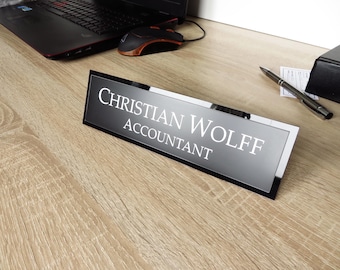 Personalised Desk Name Plate, Custom Engraved Sign, Executive Office Sign.
