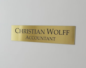 Custom Acrylic Wall Sign - Personalized Office Name Plate with Logo (10" x 5")