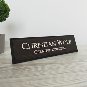 Personalized Desk Name Plate, Custom Engraved Desk Sign, Plaque, Office Sign.