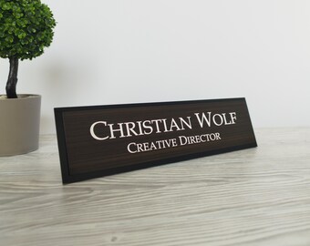 Wall Décor Desk Name Plate Engraved Name Plate Custom Desk Decor Nameplate Sign Teacher Custom...