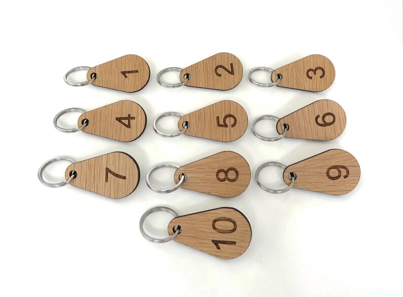 Wooden Numbered Key Fobs Key Tags For. numbered key chains. 