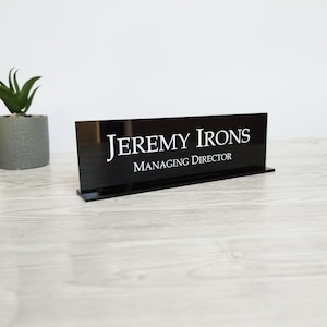 Double Sided Desk Name Plate, Custom Made Desk Sign, Personalized Office Plaque, Executive Office Sign.