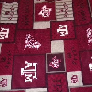 Texas A & M  Aggies NCAA  Football Double Sided Hand Tied Fleece Rag Blanket ~ Brand New