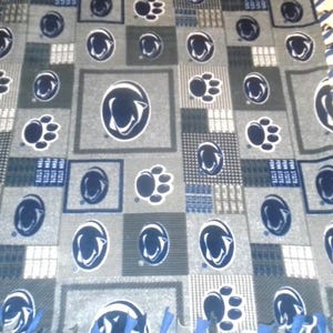 NCAA Pennsylvania State University Nittany Lions Football Double Sided Hand Tied Rag Fleece Blanket~ Brand New