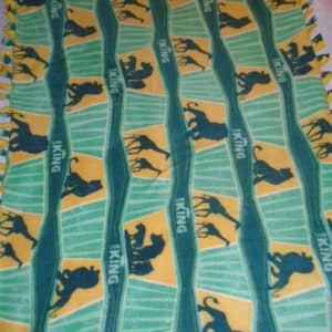 Walt Disney Movie The Lion King Simba and Mufasa  Brand New  Double Sided Hand Tied Fleece Rag  Blanket ~ New