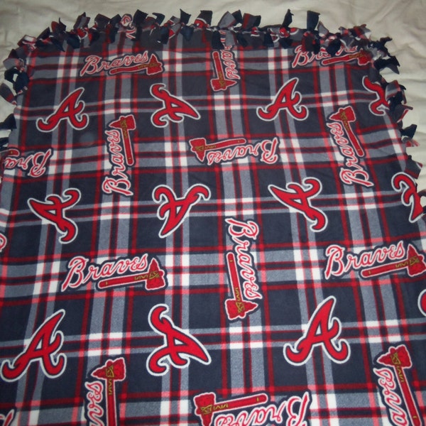Atlanta Braves Major League Baseball  Brand New Baby Double Sided Hand Tied Fleece Rag Blanket