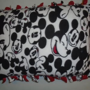 Mickey Mouse Walt Disney World  Double Sided Hand Tied Fleece Rag Pillow ~ Brand New