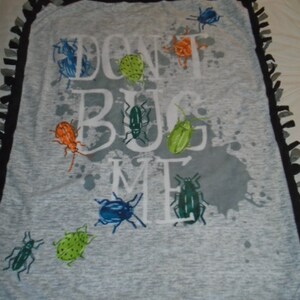 Brand New Colorful Don&#39;t  Bug Me for the Bug Lover  Double Sided Hand Tied Fleece Rag Blanket