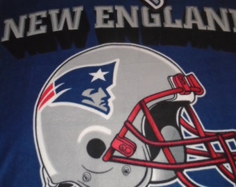 New England Patriots NFL Football Double Sided Hand Tied Fleece Rag Blanket~~Brand New