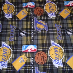 Los Angeles Lakers National Basketball Association Double Sided Hand Tied Fleece Rag Blanket ~ Brand New