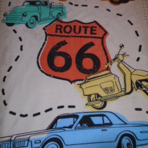 Brand New Classic Route 66 Road Trip  Double Sided Hand Tied Rag Blanket