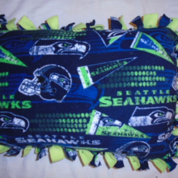 Seattle Seahawks NFL Football Team Soft  Double Sided Hand Tied Fleece  Rag Pillow~ New