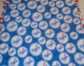 Los Angeles Dodgers  Major League Baseball  Brand New  Double Sided Hand Tied Fleece Rag Blanket