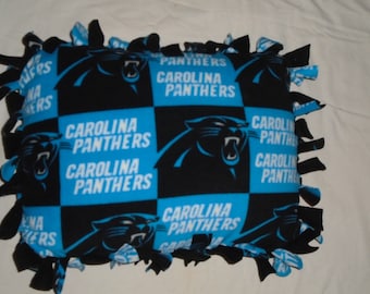 Brand New North Carolina NFL Carolina Panther's  Double Sided Hand Tied Fleece Rag Pillow