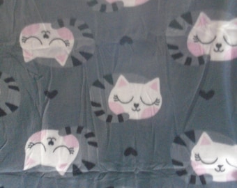 Brand New Colorful and Cute Kitty Cat Lover  Double Sided Hand Tied Fleece Rag Blanket