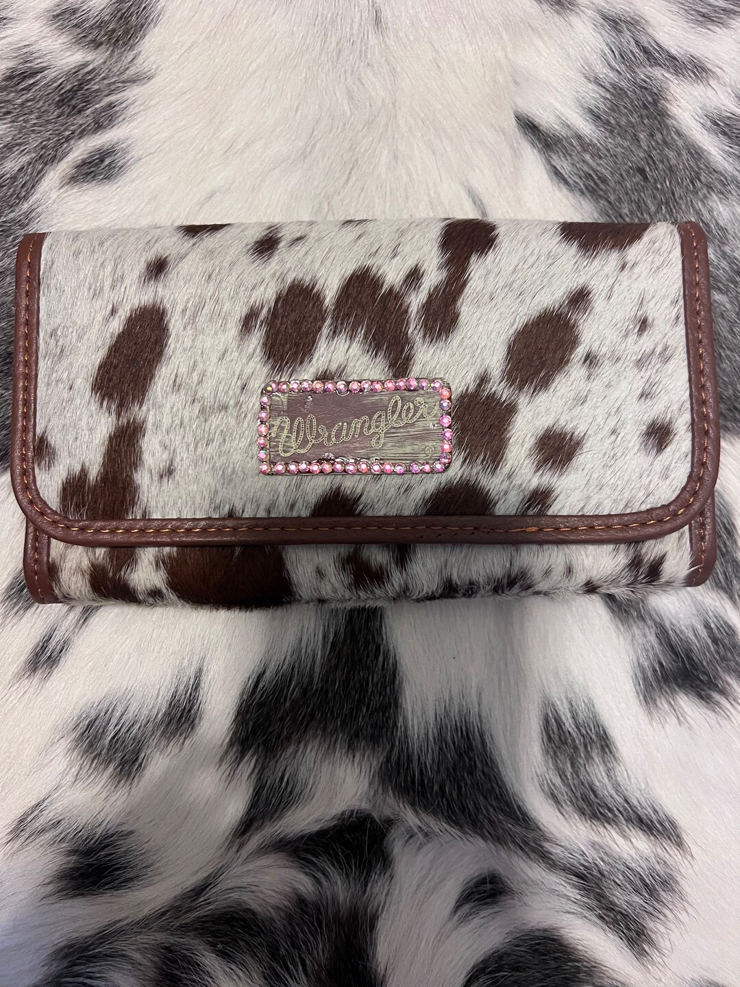 Authentic Cow on Hide Leather Cowhide Bling Upcycled Etsy