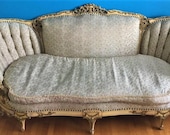 1900 39 s Antique FRENCH CARVED Couch, Settee Tufted Louis xv Ornate Rococo Baroque Louis xvi Sofa Loveseat pickup ONLY Victorian