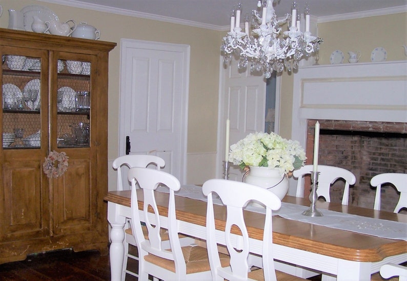 SALE 1700's French Armoire With Chicken Wire Hutch, Cupboard, Shabby