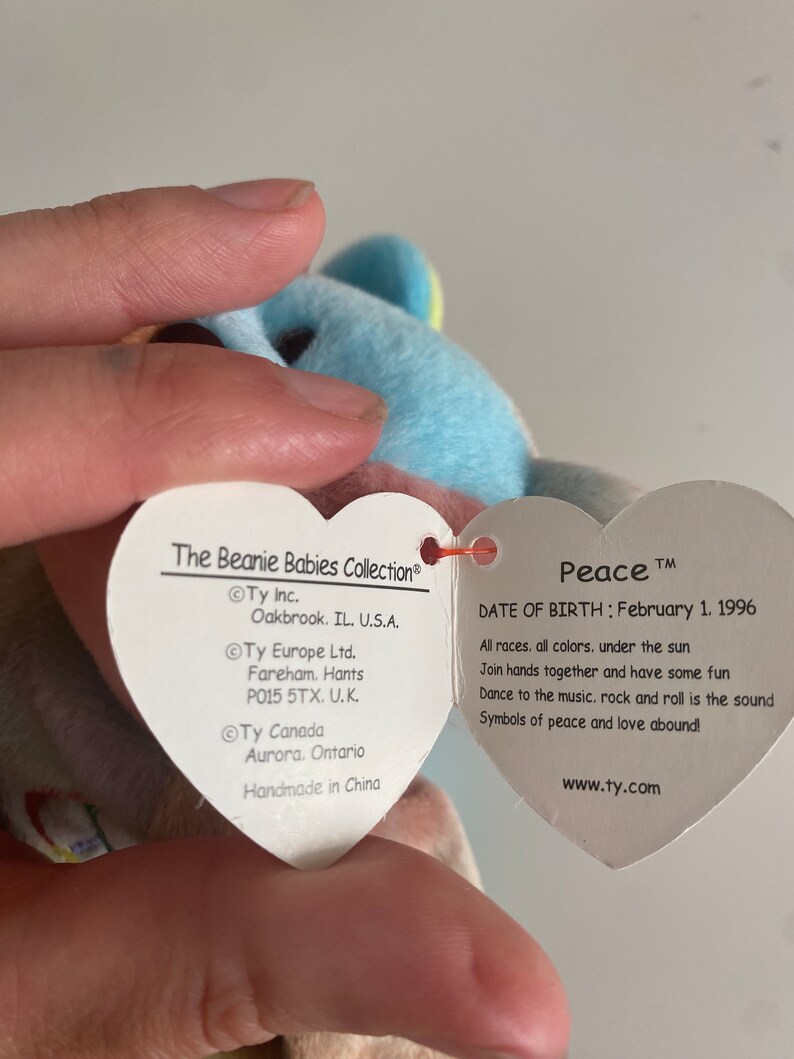 Peace Beanie Babies 1996 RARE in MINT Condition Etsy