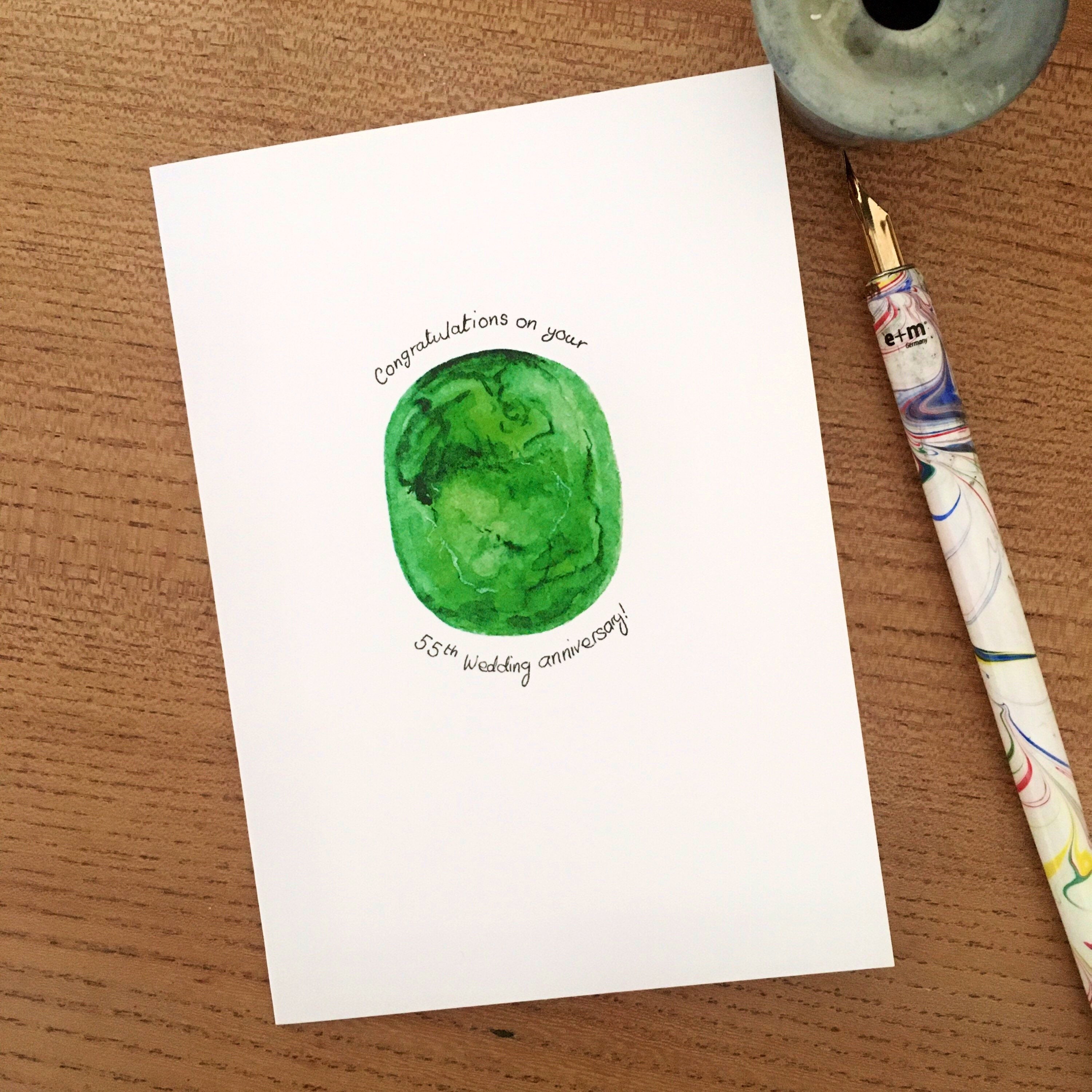 Smaragd 55. Hochzeit Jahrestag Karte Juwel Mineralgrün | Etsy