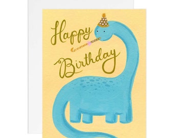 Dinosaur Birthday | Adorable Birthday Card | Illustrated Greeting Card | Cards for Kids | Whimsical Stationery | Made in Canada