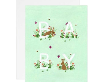 Baby Bunnies | Congratulations Greeting Card | Baby Shower Card | Illustrated Greeting Card | Card for Expecting Parents | Made In Canada