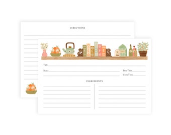 Grandma's Kitchen | Double Sided Recipe Cards | Illustrated Recipe Cards | Gifts for Chefs & Cooks | Kitchen Stationery | Made In Canada