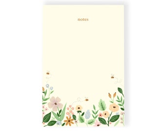 Busy Bees | Tear Off Notepad | Illustrated Stationery | 50 Individual Sheets | Cute Paper Goods | Whimsical Paper | Made In Canada