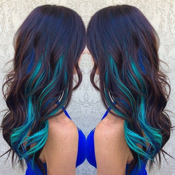Metallic Blue Hair Extensions