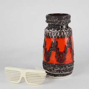 70s fat Lava vintage flower vase, ceramic vase, vase West-German pottery, mid century vase, 70s