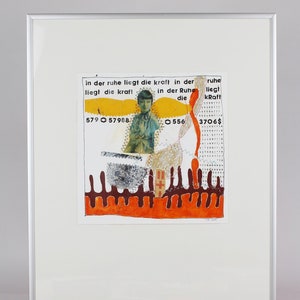 Collage d'arte su carta, arte nell'originale, pittura su carta, arte astratta, collage d'arte, arte del collage, regalo d'arte