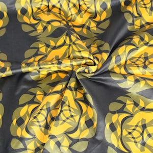 original 70s vintage curtain fabric, stylish curtain fabric, vintage fabric, fabric with abstract leaf pattern