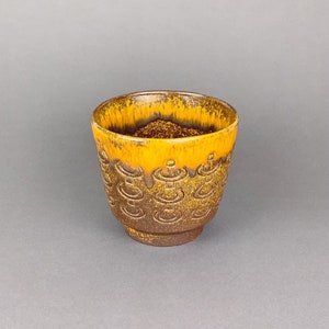 Vintage flower pot, ethnic pattern overpot, west german pottery, ceramic pot boho, bohemian, 60s 70s,
