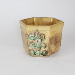 Large vintage plant pot, angular flower pot, pot for plants, west german pottery, ceramic pot, boho-style, 60s 70s