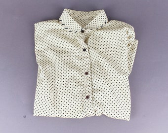 vintage blouse in 40-50s style, blouse with polka dots, rockabilly, blouse with long sleeves, women's blouse,
