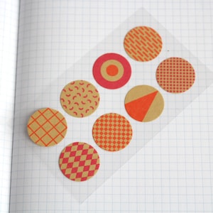 Adesivos para presente, adesivos de papel kraft, adesivos redondos, pontos adesivos 25 mm, adesivos para scrapbooking, diário de lixo, diário de viagem, pontos