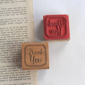 Tampon en bois, tampon texte "Merci", tampon pour étiquettes cadeaux, bullet diary, carnet de voyage, scrapbooking, design de journal d'art,
