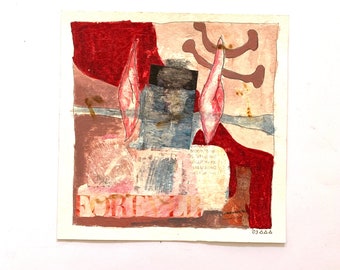 Kunst, Artcollage, Collage auf Papier, Painting on paper, abstrakte Kunst, Collageart, Kunst im Original, Geschenk Einzug