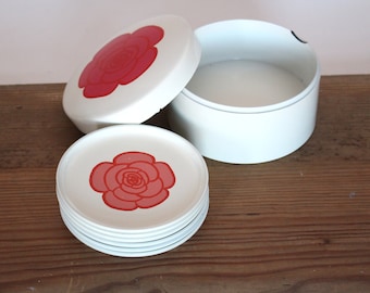 6 vintage Untersetzer, Getränkeuntersetzer, Glasuntersetzer, Tassenuntersetzter, 70er Jahre, Bar, Getränke, Geschenk Einzug